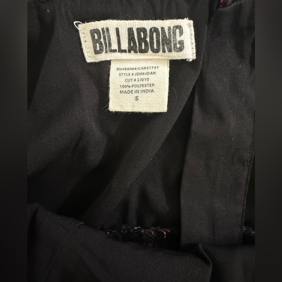 Billabong Hibiscus Floral Dress Womens Small Black Spaghetti Strap Fit & Flare - Picture 8 of 8